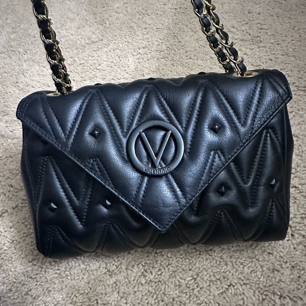 Valentino Black Quilted Leather Shoulder Bag